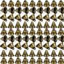 Shimeyao 100 Pieces Bronze Bells 1.5 x 1.57 Inch Vintage Small Bells with Spring Hooks for Craft Wind Chimes Dog Potty Training Doorbell Wedding Decor Craft Making Hanging Favor
