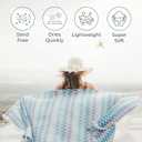 Premium Turkish Beach Towel 100% Cotton, Quick Dry, Sand Free, Oversized Beach Towel 35x 67 Ideal for Travel, Pool, and Beach, Zig Zag Blue
