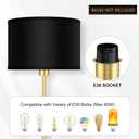 Gold Floor Lamps for Living Room, Modern Bright Standing Lamp, Black Lamp Shades, Foot Switch, Simple Pole Lamps Corner Lamp for Bedroom,Office, Living Room, Den, Black Living Room Lamp (No Bulb)