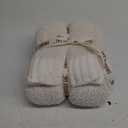 Snuggle Sac Buttery Ivory Throw Blanket for Couch, Reversible Super Soft Knitted Blankets, Warm Cozy Knit Fuzzy Plush Lightweight Throws Dupes for Sofa, Bed, Picnic, Ivory, 50 x 60 inches