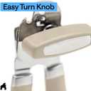 GORILLA GRIP Heavy Duty Stainless Steel Smooth Edge Manual Can Opener and Bottle Openers, Soft Comfortable Handle, Oversized Handheld Turn Knob, US Designed Multifunctional Kitchen Tool, Almond