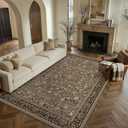 8x10 Area Rug for Living Room Vintage Printed Brown Rugs