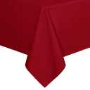 sancua Rectangle Tablecloth - 70 x 108 Inch - Stain and Wrinkle Resistant Washable Polyester Table Cloth, Decorative Fabric Table Cover for Dining Tables, Buffet Parties and Camping, Red