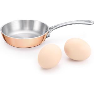 Mini Sauce Pan, Tri-Ply Stainless Steel Pot with Stay-Cool Handle Heating Sauce Gravy & Oil (4 Inch/0.12Quart) - Copper