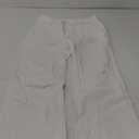 LookbookStore Wide Leg Cropped Jeans for Women High Waisted Stretchy Denim Jean Pants Baggy Flare Trouser Jeans Pockets (Medium, Cream White)