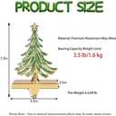 JUSTOTRY Christmas Stocking Holders for Mantle Glitter Green Xmas Tree Gold Stocking Holder for Fireplace Home Decor Holiday Gifts Christmas Decorations Supplies Non-Skid Durable and Sturdy 7.9x4.9 Inch