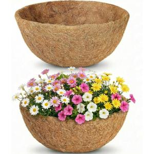 HFHOME 2PCS 14" Round Coco Liner, 14 inch Coco Fiber Replacement Liners for Hanging Basket
