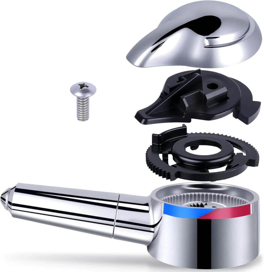 10424 Lever Handle Replacement Compatible with Delta 1700 Monitor Shower Handle, Single Lever Handles Kit, Shower Trim Kit for Tub and Shower Faucets, 5 in H X 2 in W Faucet Handle, Chrome