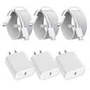 iPhone 16 15 Charger Fast Charging,3Pack 20W Fast Charging USB C Charger with 10Foot Long Type C to C Cable Cord TypeC Block Brick for iPhone 17/16e/16/16Pro/16 Plus/16 ProMax/15 Pro,iPad Air/Pro/Mini (Woven)