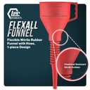 TEC Products FlexAll Long Flexible Funnels - Automotive Oil Funnel with Hose, Durable Nitrile Rubber for Oil Change, Transmission Funnel Fluid, Diesel, Fuel, Gas - Made in USA - Red (16 x 5 Inches)