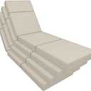 4 Pcs Chaise Lounge Cushions Outdoor, 72 x 21 x 4 Inch Lounge Chair Cushions for Outdoor Furniture - Waterproof Lounge Patio Replacement Cushion, 4In Fade-Resistant ThickPatio Chaise Lounge Cushion (Cream White)