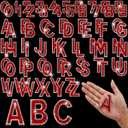 72 Pcs Rhinestone Letter Stickers - Crystal Alphabet A-Z & Number 0-9 Self-Adhesive Letter Patches Bling Glitter Stickers for Clothing Craft Decor (Red)