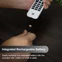 GE Rechargeable TV Remote Control, Universal Remote Control, Backlit Buttons, Samsung TV Remote Control Replacement for Smart TVs, Apple TV, Sony, Roku Replacement Remote, LG TV, 4-Device, 80984