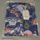 SSLR Pack Hawaiian Shirt for Men Flamingo Short Sleeve Casual Button Down Shirts Summer Beach Shirt (Blue, XXL)