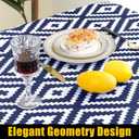 2 x Smiry Rectangle Table Cloth Cover, Waterproof Elastic Fitted Picnic Tablecloth for 5 Foot Tables, Wipeable Flannel Backed Vinyl Tablecloths for Camping, Dining, Outdoor (Navy, 30" x 60")