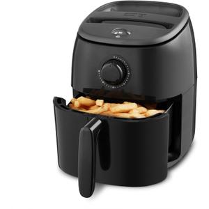 DASH Tasti-Crisp Electric Air Fryer Oven, 2.6 Qt., Black  Compact Air Fryer for Healthier Food in Minutes, Ideal for Small Spaces - Auto Shut Off, Analog, 1000-Watt