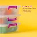 IRIS USA 6 Qt. Plastic Craft Storage Container Bins with Lids, 6 Pack, Small Art & Office Supply Organizer Tote, Sensory Bins & Boxes for Home & University, Stackable, Secure Latch Buckles, Clear