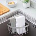 Luxshiny Kitchen Sink Sponge Holder with Suction Cups 304 Stainless Steel Corner Sink Organizer for Kitchen and Bathroom Drip Dry Storage Rack for Sponges and Cleaning Accessories