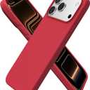 ORNARTO Compatible with iPhone 17 Pro Max Case 6.9", Slim Liquid Silicone 3 Layers Soft Gel Rubber Shockproof Protective Cover with Anti-Scratch Microfiber Lining-Red