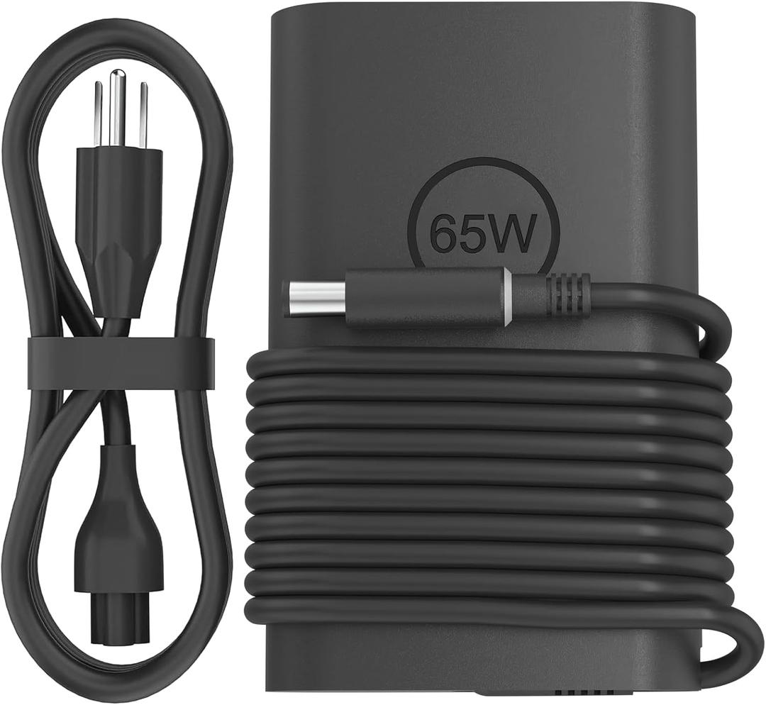 65W Laptop Charger Compatible with Dell Latitude 5410 7290 3140 3190 7390 5510 7480 7490 E7470 E7450 3350 3310 5480 5490 7280 7400 5510 E5570 E5470 19.5V 3.34A Round Barrel 7.4mm Adapter Power Cord