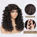 GKtineke-Curly-Wig Big-Curly-Wigs-for-White-Black-Women 20 Inch- Long-Curly-Wig-with-Bangs Synthetic-Hair-Replacement-Wigs-for- Cosplay and Daily (Natural Black)