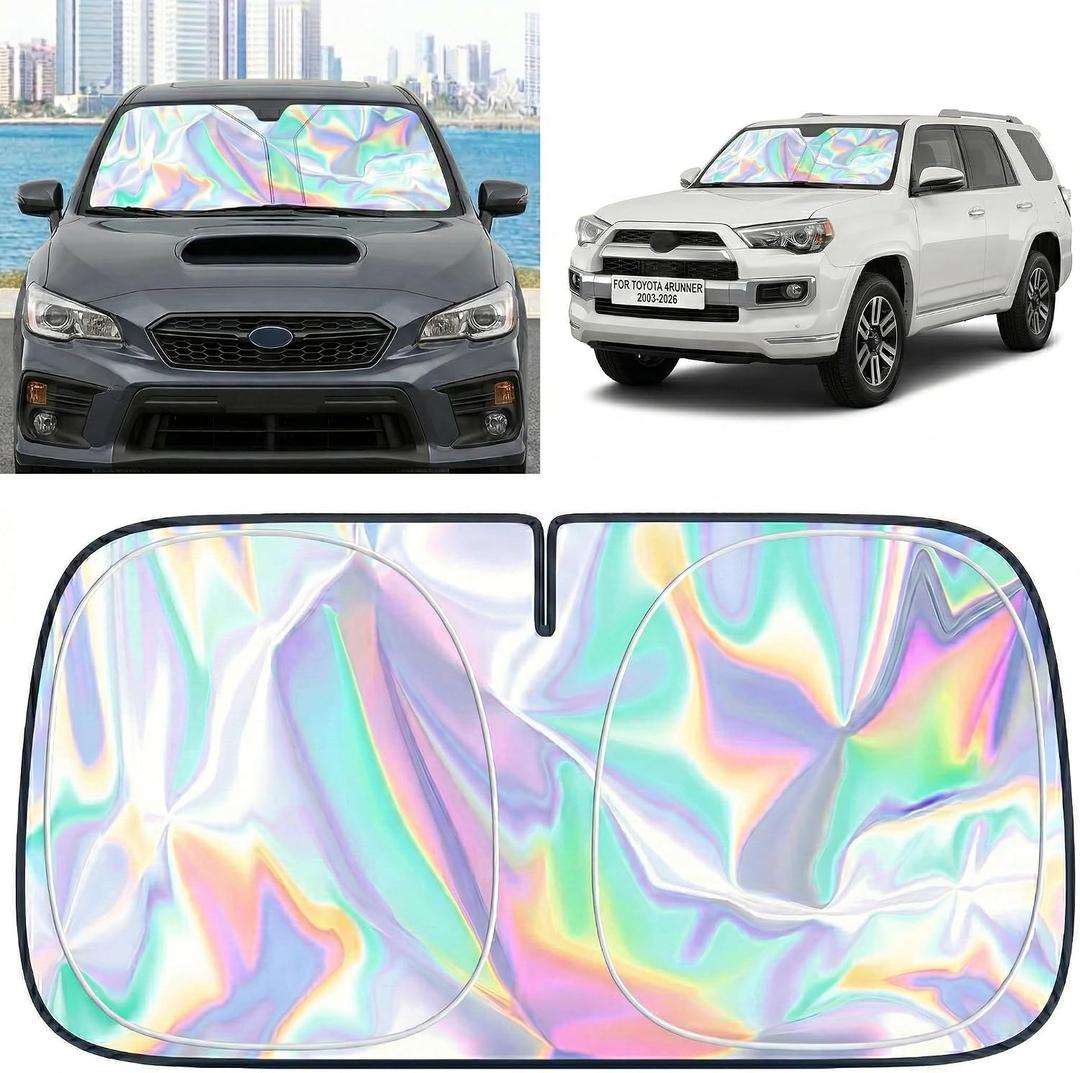 for Toyota 4Runner 2003-2024 2025 2026 Windshield Sun Shade - Foldable Windshield Cover Sun Shade for 4Runner Accessories Protect Car from Sun Rays Overlapping UV Reflective Window Sunshade