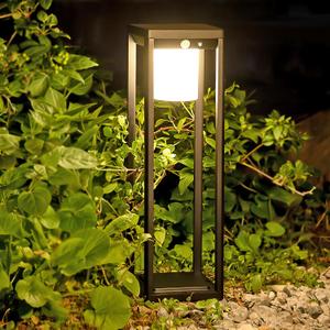 Solar Pathway Lights Outdoor, Aluminum Waterproof Floor Lamp, 3 Lighting Modes with Motion Sensor, 600 Lumens Super Bright Outdoor Lamp for Garden Backyard Patio Porch Decor, 20" Black