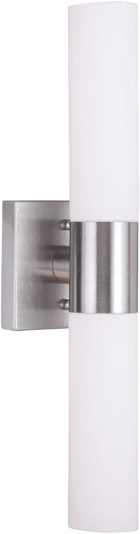 Livex Lighting 10102-91 Aero 2-Light Bath Light, Brushed Nickel, 4.5''Hx18''W
