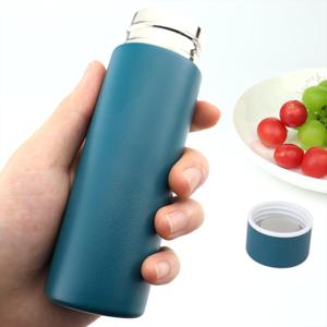 Cute Small Water Bottle, 4.4 Fl. Oz, Blue Powder Coated, Mini Slim Flask for Kids, Portable Skinny Purse Water Bottle, Vacuum Insulated Reusable Leak Proof Stainless Steel Hydroflask Thermos