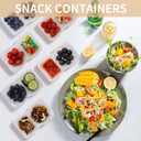 20 Sets Snack Containers, Snack Pack Containers with Lid, Double Compartment Condiment Container, Plastic Container for Sauce Salad Snacks Travel Take-out Food