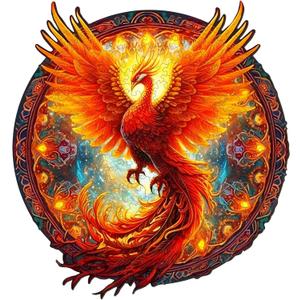 KAAYEE Wooden Jigsaw Puzzles-Wooden Puzzle Adult Unique Shape Advanced Phoenix Wooden Jigsaw Puzzle for Adult, Fathers, Family Puzzles 14.9 * 13.8in 290pcs,Chritmas Gift (Large)