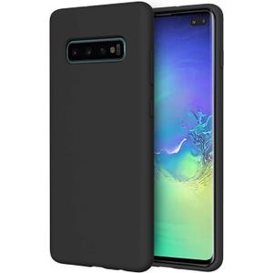 Galaxy S10 Plus Case,Liquid Silicone Dual Layer Hybrid Hard PC& Soft Silicone, Gel Rubber Bumper Slim Fit Shockproof Protective Phone Case, Phone case for Samsung Galaxy S10 Plus - Black