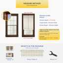 No Drill No Tools Bamboo Roman Shades, Cordless Light Filtering Window Blinds with Valance, Natural Woven Wood Shades for Living Room Dining Room, White, 23" W x 64" H