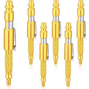 6 Pcs 1/4" I/m Type Adjustable Pocket Plug Air Blow Gun Air Blower for Compressor Nozzle Blow Gun Portable Blower Pen for Dust Cleaning(Gold)