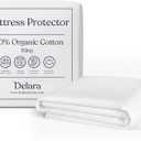 Organic Waterproof Mattress Protector for King Size Bed, Soft & Cooling, GOTS Certified Organic Cotton, Noiseless & Breathable, Machine Washable, Fitted Mattress Cover, 19 Inch Deep Pocket