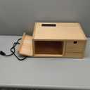 Afuly Floating Nightstand with Charging Station, Wall Mount Night Stand with Drawer Hanging Bedside Table End Table, Solid Wood Modern Side Table Shelf for Bedroom Natural Wooden Decor