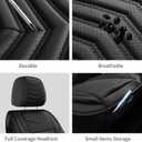 HChengkikz Nappa Leather Car Seat Covers Full Set, Black Car seat Protector 5 Seats, Waterproof Car Seat Cushion, Universal Automotive Seat Covers Fit for SUV Truck Pick-up Sedan, Front and Rear