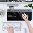 Varhomax Glass Desk Whiteboard with Storage, Desktop Organizer to-do List Memo Notepad Dry Erase White Board for Home Office and School Supplies (Gray&Black)