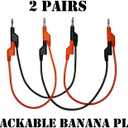Test Lead [12"] Banana Plug Male Stackable to Banana Plug (2-sets)