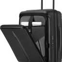 20 Expandable Carry on Luggage Front Opening, 22x14x9 Airline Approved Hardshell Spinner Carry-on Suitcase with Wheels, TSA Lock, Lightweight Durable Travel Luggage (Black, 20 inch)