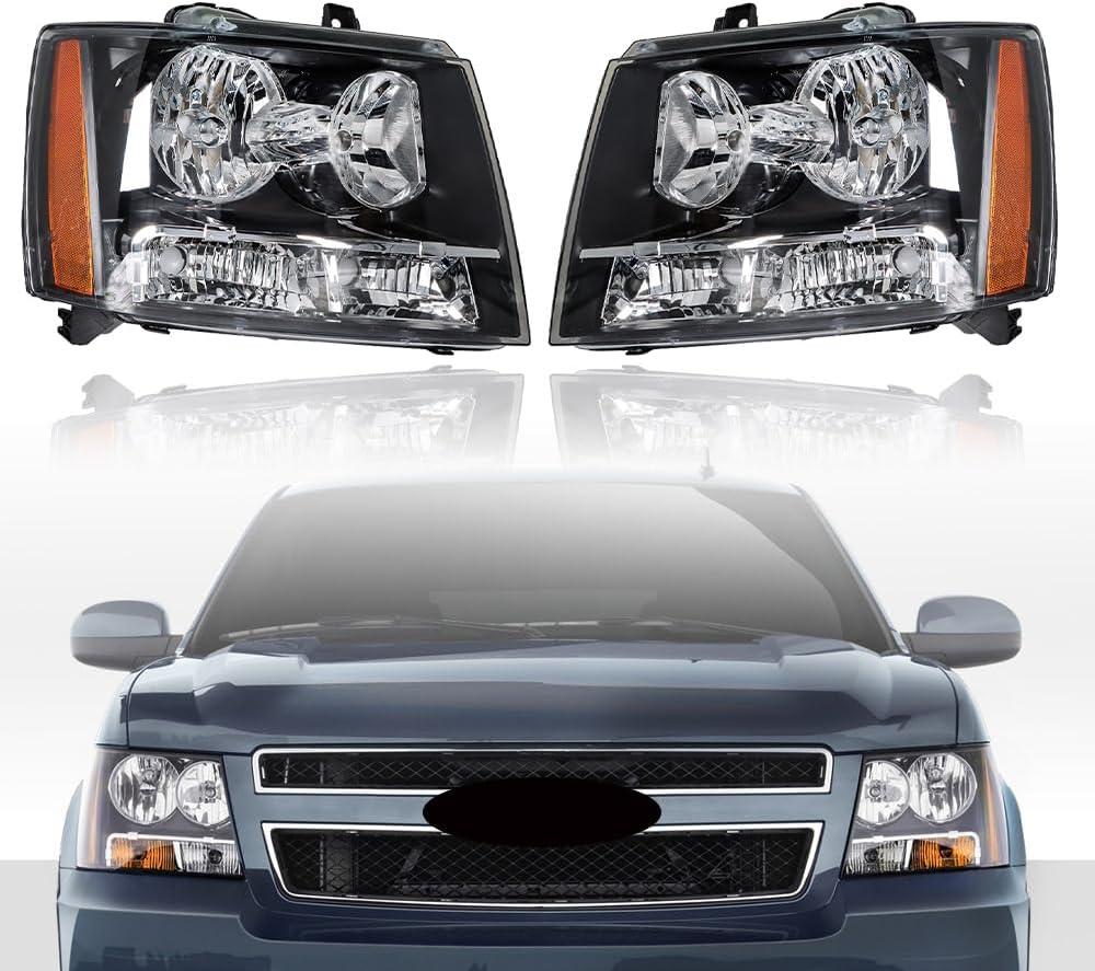 LABLT Headlights Front Head Lamps Replacement for 2007-2014 Avalanche Suburban Tahoe Headlight Assembly Pair Driver and Passenger Side