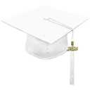 Matte White High School Cap & Tassel - Graduation Caps