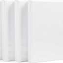 Amazon Basics 3-Ring Binder with Round Rings and Interior Pockets, 1-Inch, White, 4-Pack