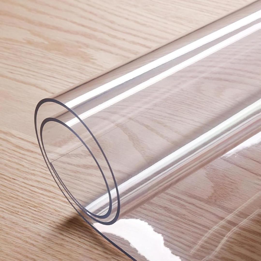 Modern Clear Table Cover Protector 2MM Thick Clear Transparent PVC Tablecloth Clear Dining Table Protector Cover