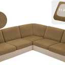 HDCAXKJ Waterproof Sectional Couch Cushion Covers 11 Pieces Stretch Jacquard L Shaped Corner Sofa Slipcover Back Cover Soft Sofa Seat Cushion Covers for Dogs Pet (5 Seater and 6 Backrest, Brown)