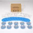 10 Set Cat Water Fountain Filters for 2L/67oz Round Stainless Steel Pet Water Fountain, ZEKIRY Pet Water Fountain Filters, Triple Filtration Replacement Filters(10 Filter, 10 Sponge, 10 8D Sponge)