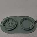 Puppy Dog Bowl, Travel Bowls Dog Food Bowls&Dog Water Bowls, No Spills, Collapsible Double Bowl, Suitable for Small and Medium Sized Dogs(Green)