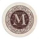 Thirstystone Monogram Letter M 4 Pack Sandstone Coasters Manufactured in The USA Decorative Absorbent Easily Wipes Clean