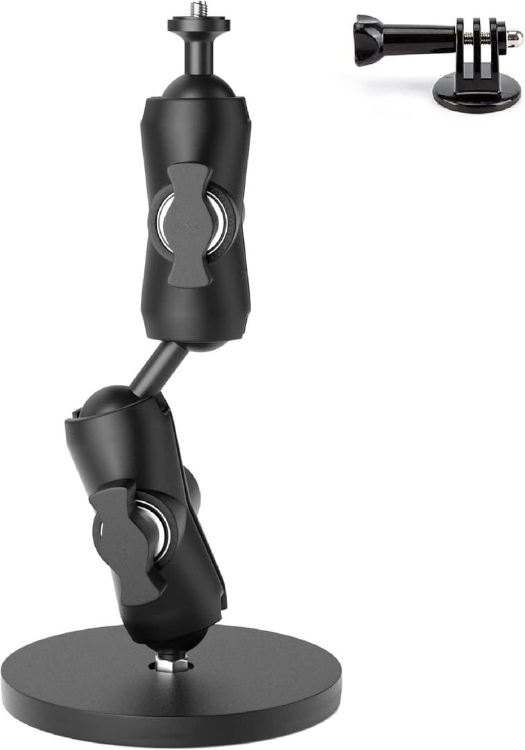 60 LBS Heavy Duty Magnetic Camera Mount for Gopro, USMG-02 for Gopro Hero 13/12/11/10/9/8/Insta360 x5/4/3/Action Camera Strong Magnetic Base kit with Double Socket Arm and 1" Ball Head