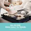 Tuck Hanging Toiletry Bag - Water-Resistant Travel Makeup Organizer with Spacious Compartments & Padded Handle for Women (Blush Petal & Mint) (Puffy Makeup Bag)